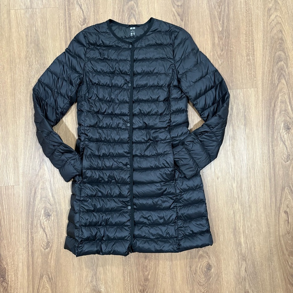 UNIQLO Women’s Small Black Puffer Coat ~ Down Filled